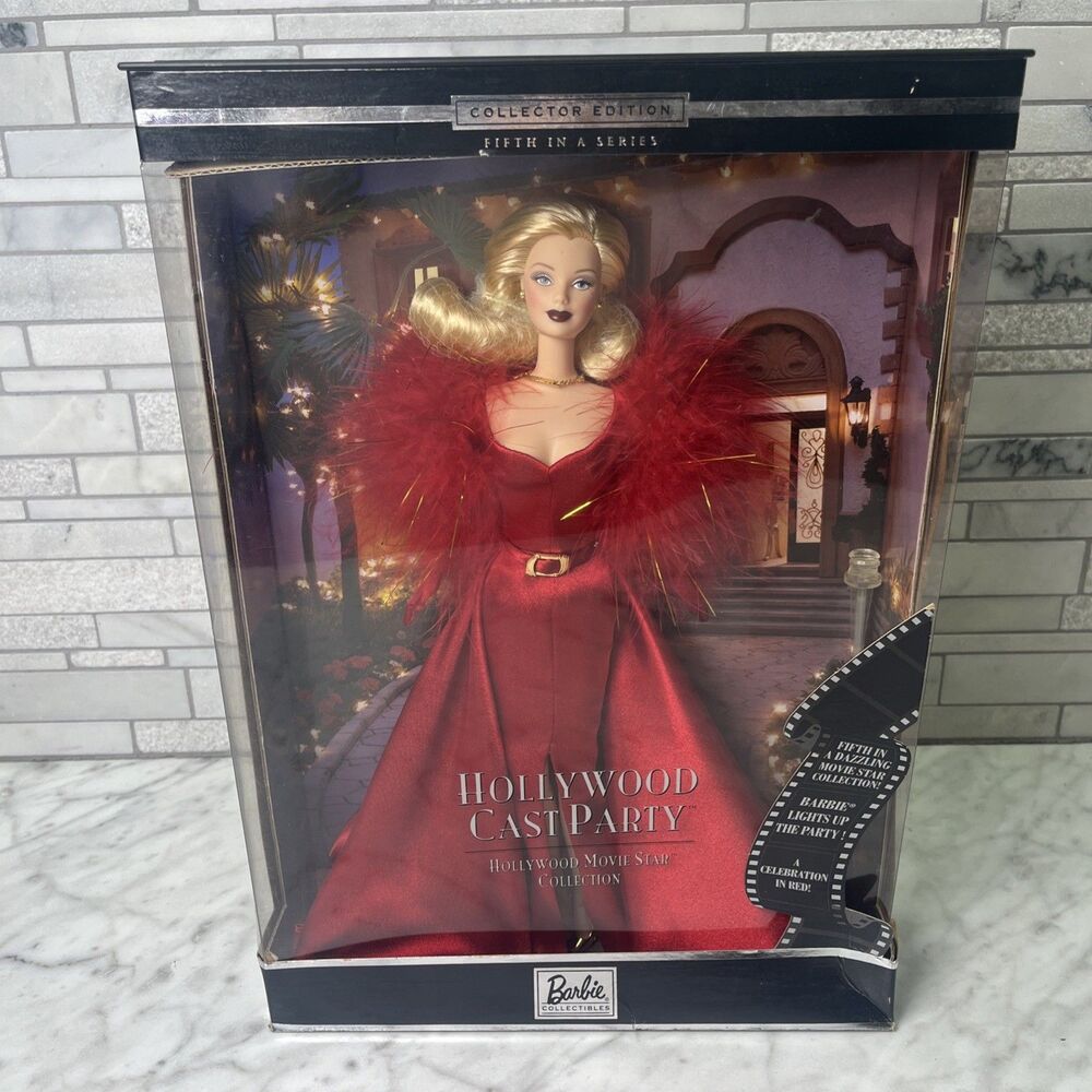 2001 Hollywood Cast Party Red Gown Barbie Collector Edition #50825 Damaged Box